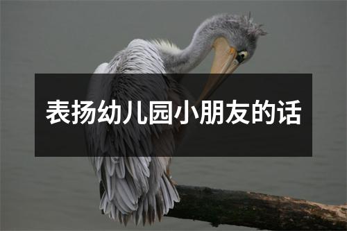 表扬幼儿园小朋友的话