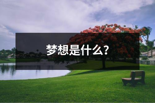 梦想是什么？