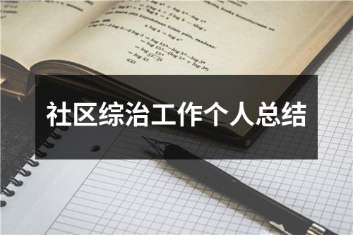 社区综治工作个人总结