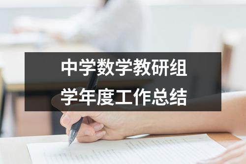 中学数学教研组学年度工作总结