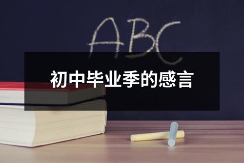 初中毕业季的感言