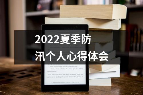 2022夏季防汛个人心得体会