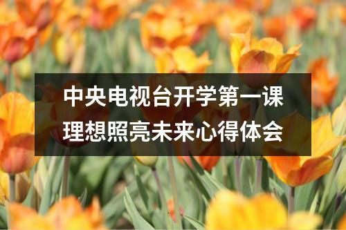 中央电视台开学第一课理想照亮未来心得体会