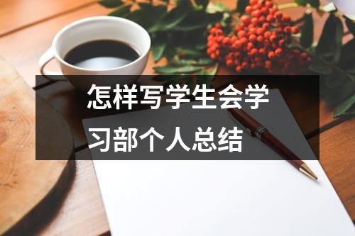 怎样写学生会学习部个人总结