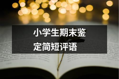 小学生期末鉴定简短评语