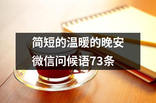 简短的温暖的晚安微信问候语73条