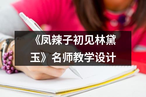 《凤辣子初见林黛玉》名师教学设计