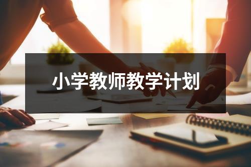 小学教师教学计划