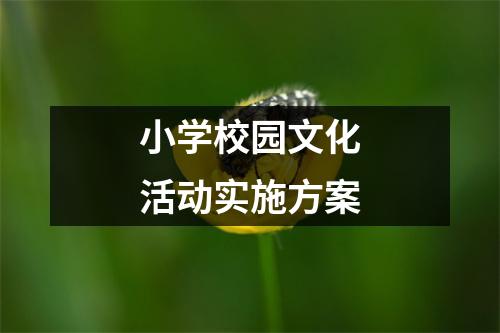 小学校园文化活动实施方案