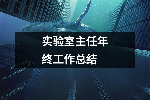 实验室主任年终工作总结