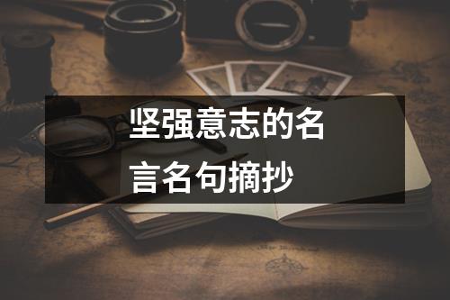 坚强意志的名言名句摘抄