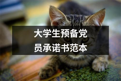 大学生预备党员承诺书范本